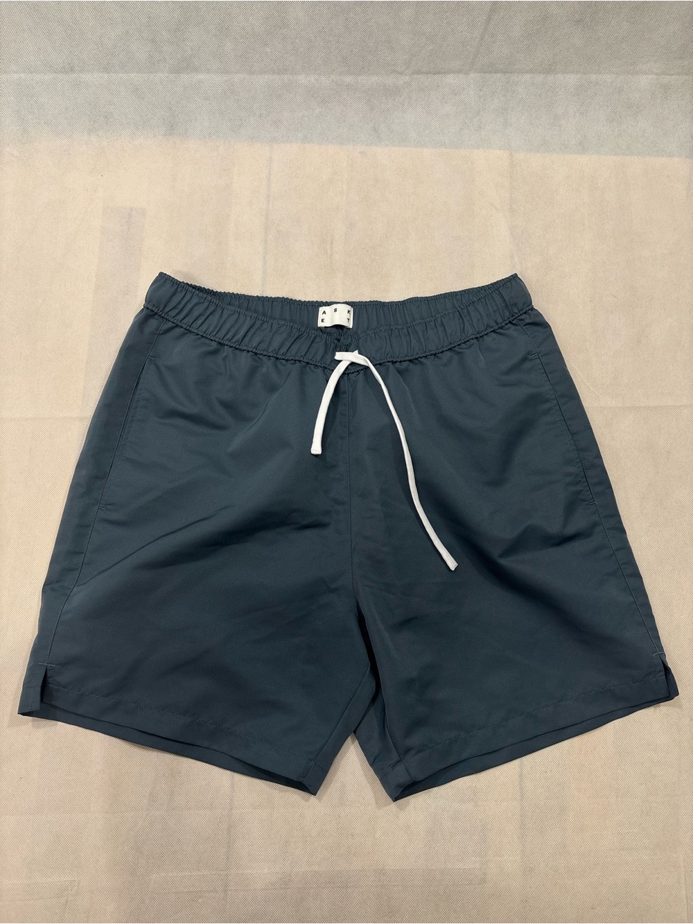 ASKET Men’s Swim Shorts Medium Blue Gray Mesh Lined Portugal